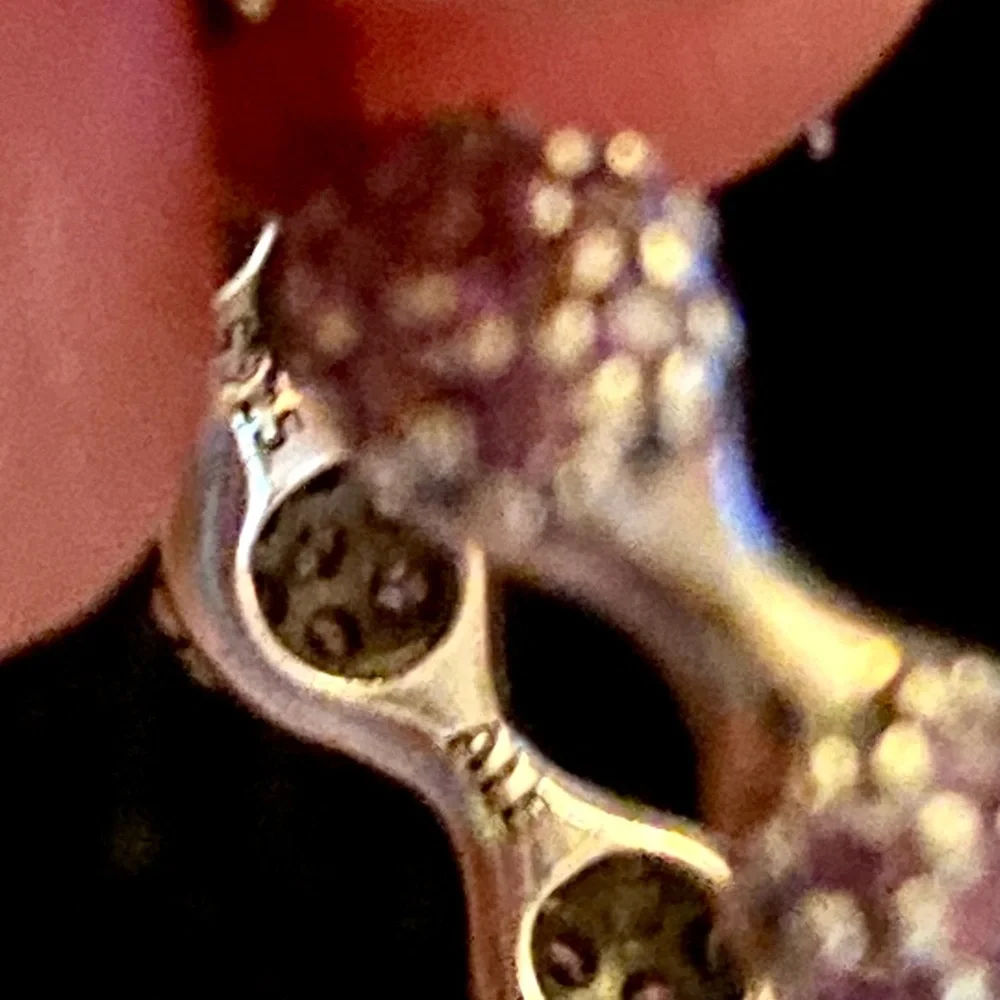 Pandora purple stone sterling silver 925 pods ring in size 8 - Picture 4 of 5